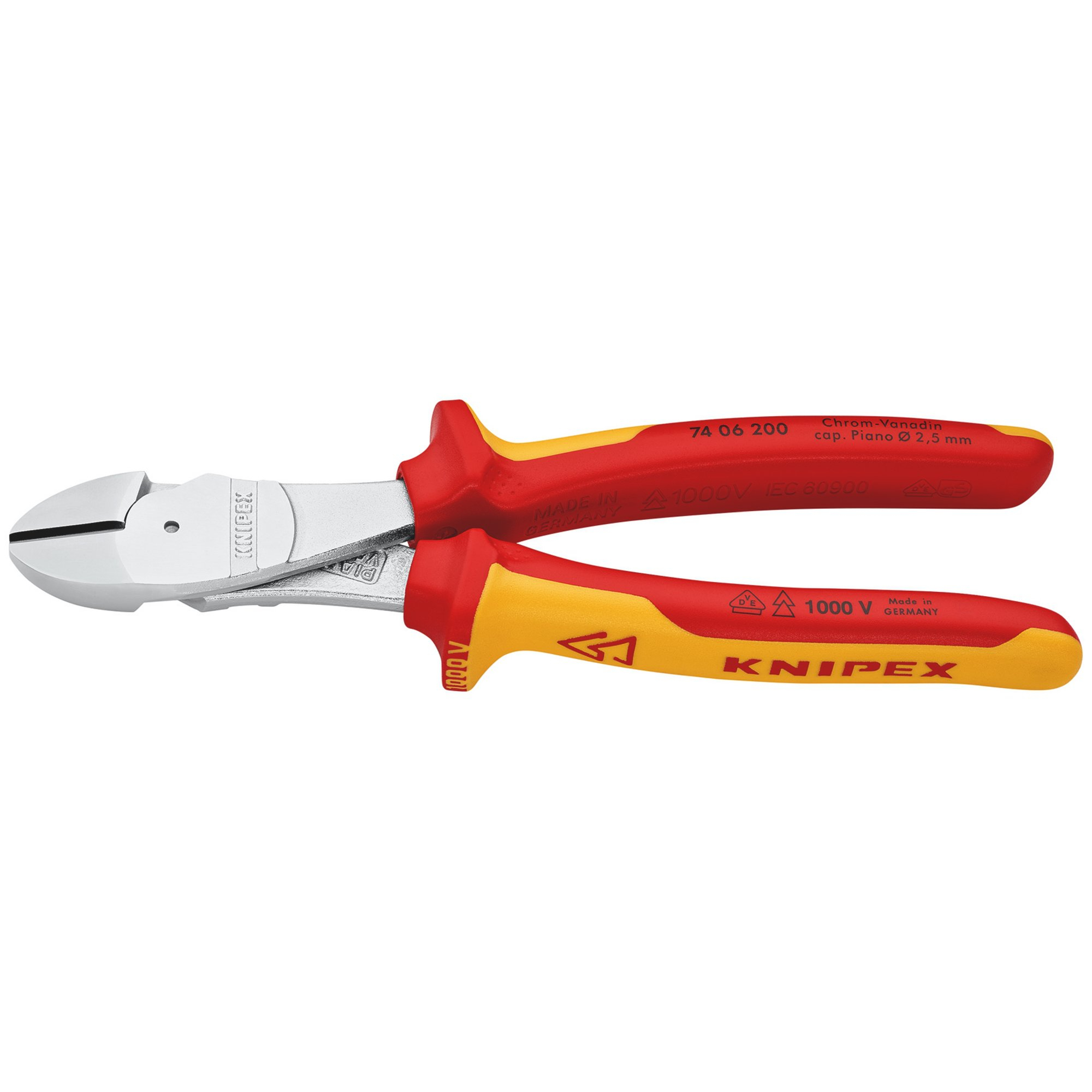 Knipex 74 06 200 SB 74 06 200 Sb Vde Insulated High Leverage Diagonal Cutter,  200mm 26789