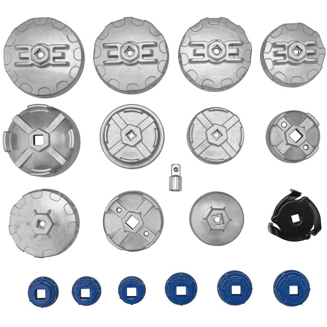Draper 27237 Oil Filter Cap Wrench Set (19 Piece)