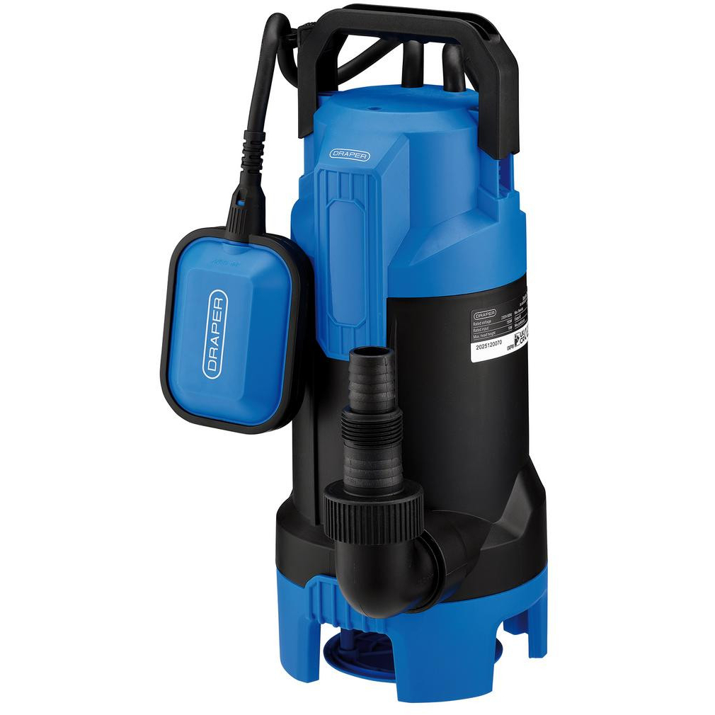 Draper 27478 230V Submersible Dirty Water Pump with Float Switch, 330L/min, 750W