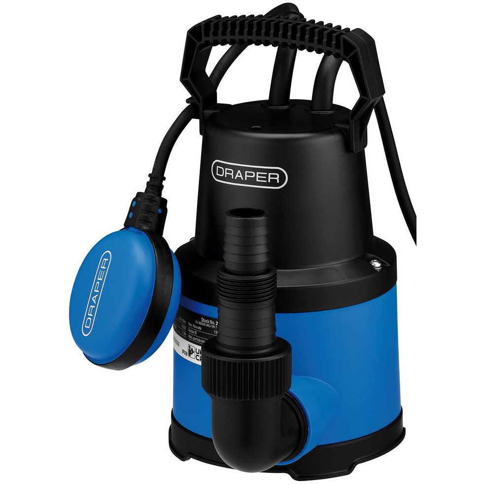 Draper 27479 230V Submersible Clean Water Pump with Float Switch, 130L/min, 250W