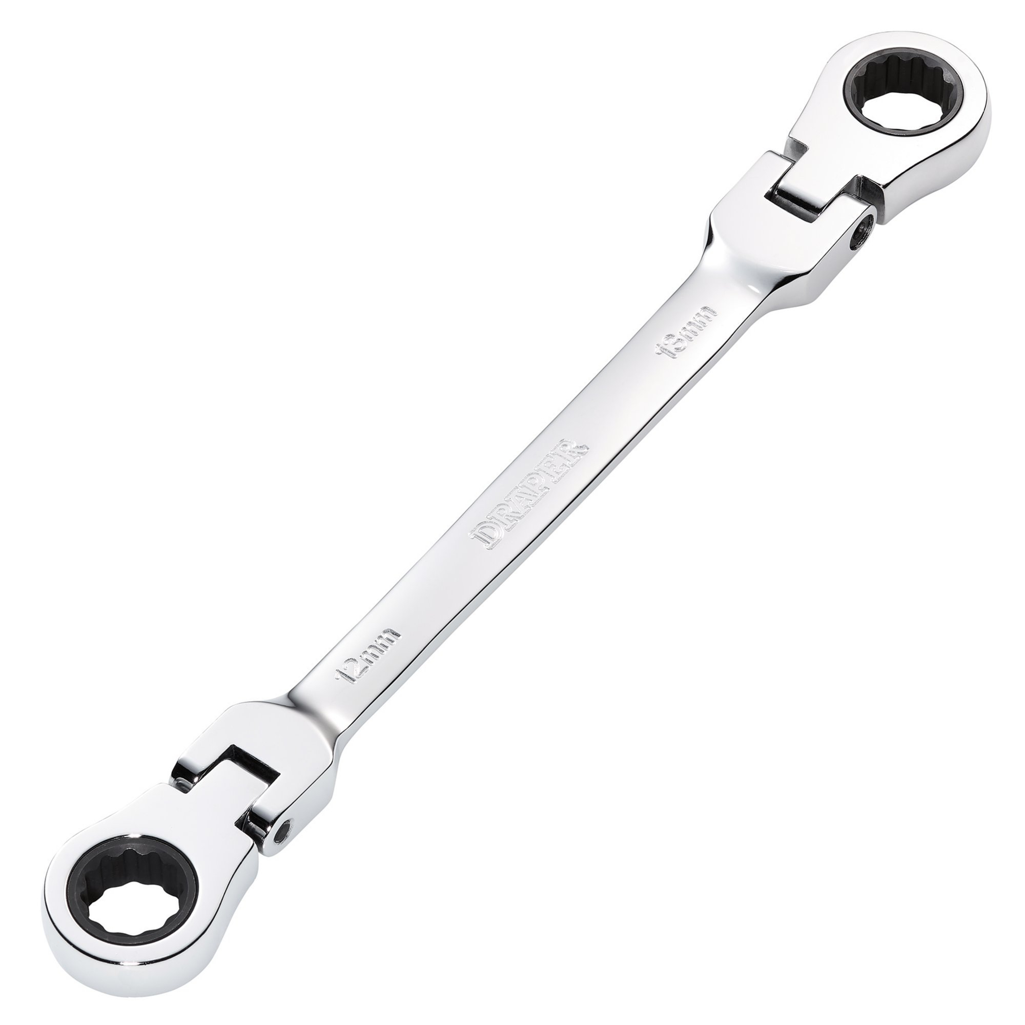 Draper 27746 HI-TORQ® Metric Flexible Head Double Ring Ratchet Spanner, 12 x 13mm