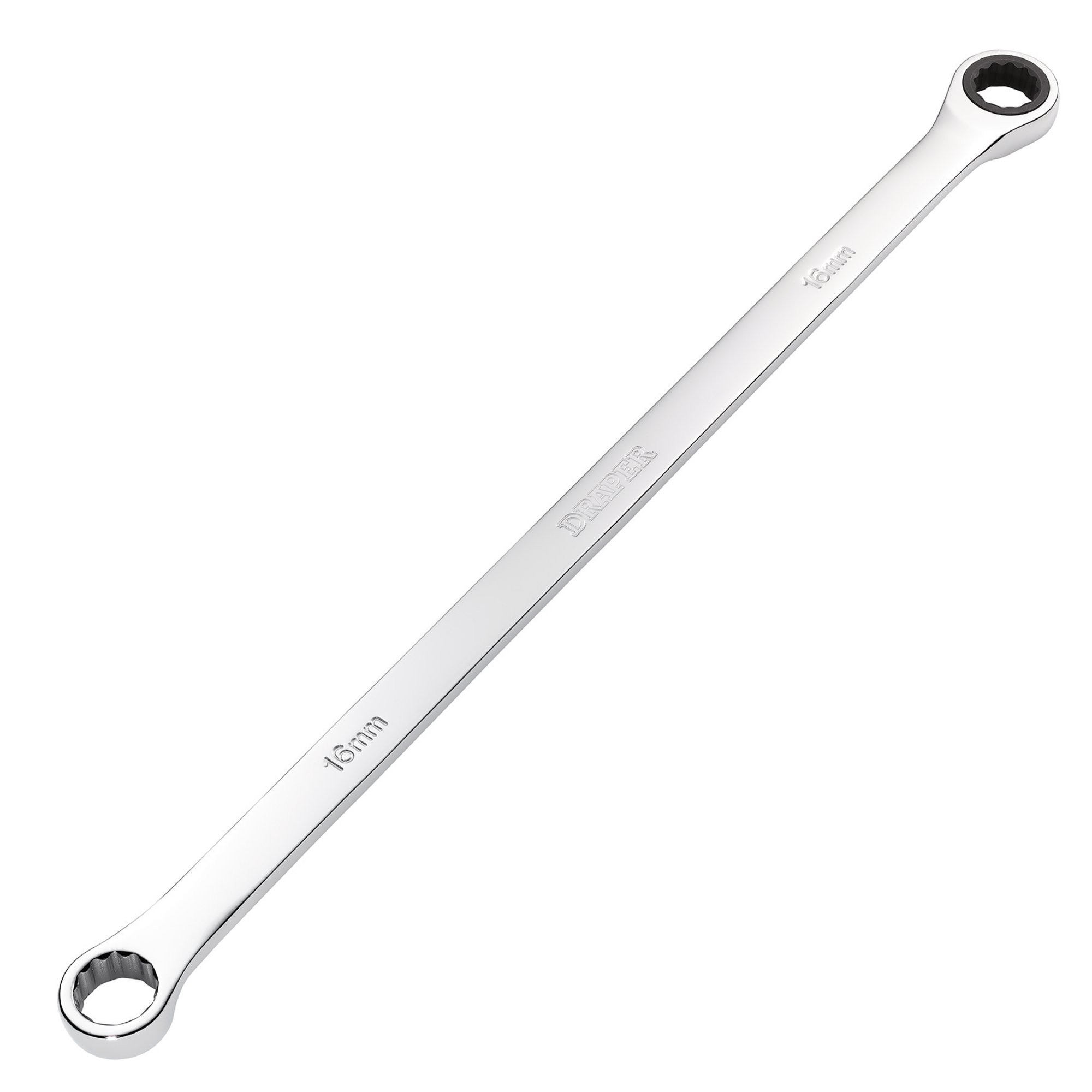 Draper 27773 HI-TORQ® Metric Extra-Long Double Ring Ratchet Spanner, 16mm