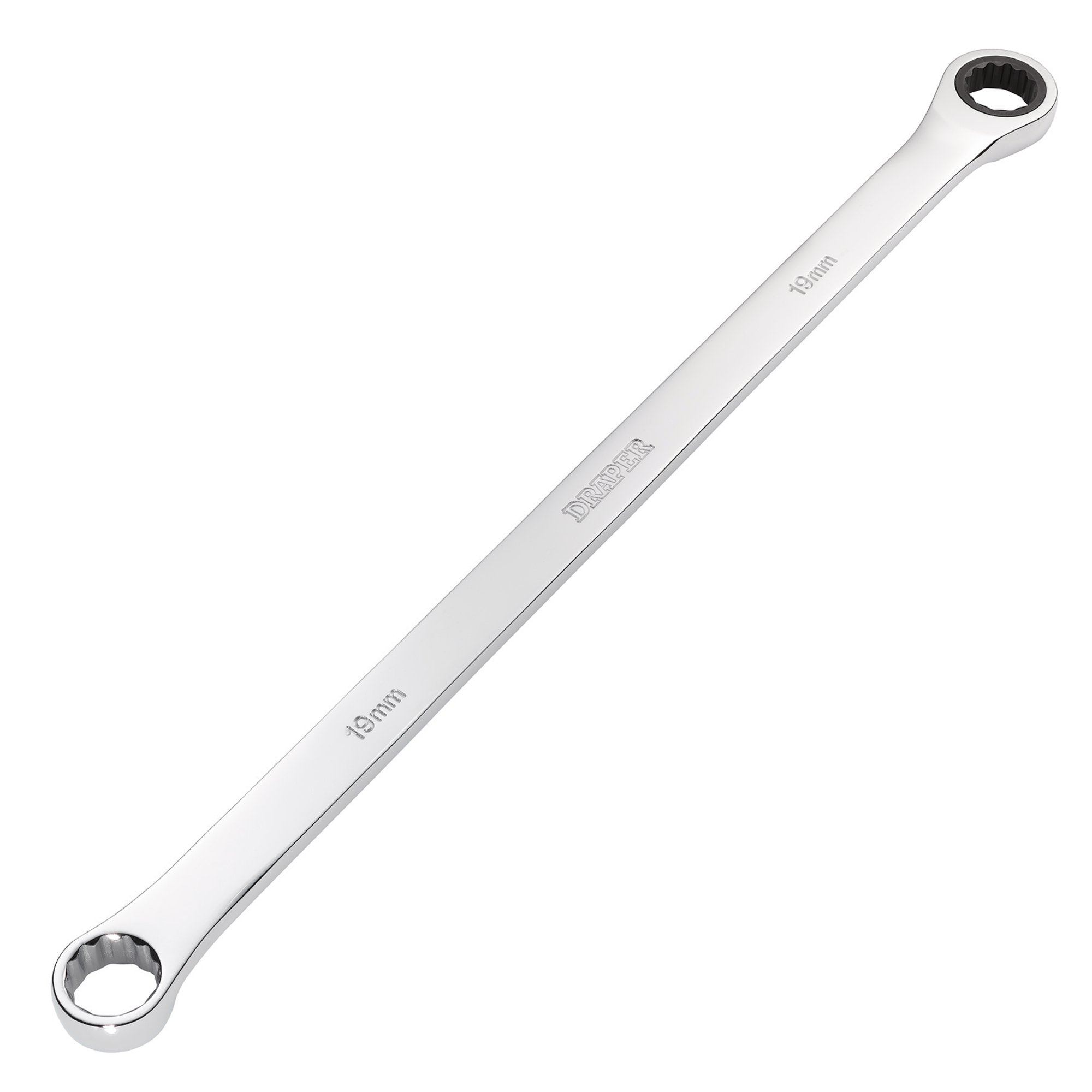 Draper 27777 HI-TORQ® Metric Extra-Long Double Ring Ratchet Spanner, 19mm