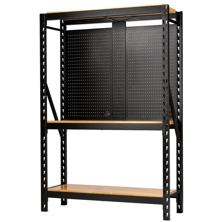 Draper 27795 MS400-54-17PC W Bunker&#174; 17 Piece Modular 3 Tier Racking With Hardwood Shelving And Pegboards, 1500mm