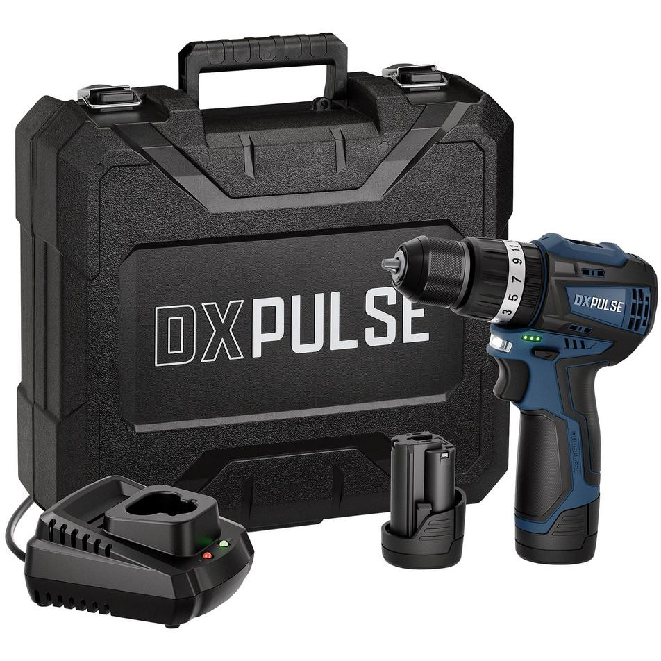 DXPULSE 27879 12V Brushless Combi Drill Kit, 2 x 2.0Ah Battery In Case