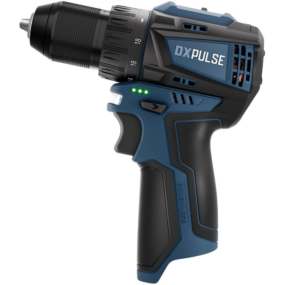 DXPULSE 27917 12V Brushless Drill Driver Kit With 2 x 2.0Ah Batteries In Case