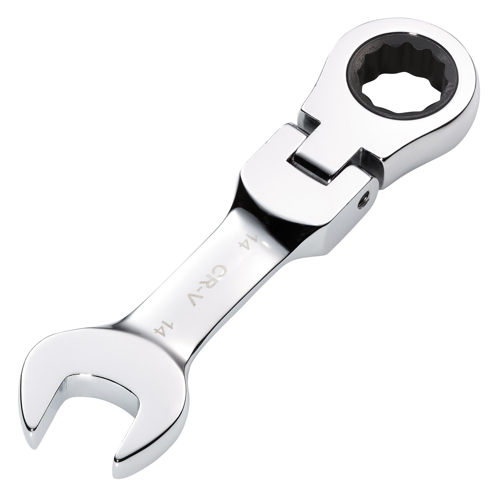 Draper 27970 8230FMMBS Hi Torq&#174; Metric Stubby Flexible Head Ratchet Combination Spanner, 14mm