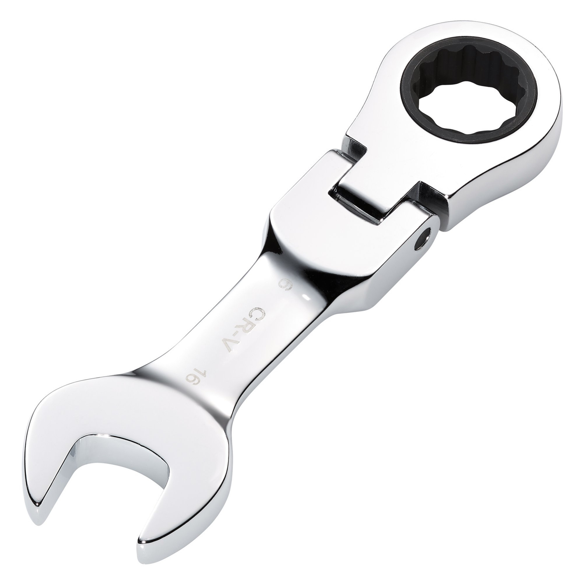 Draper 27974 8230FMMBS Hi Torq&#174; Metric Stubby Flexible Head Ratchet Combination Spanner, 16mm