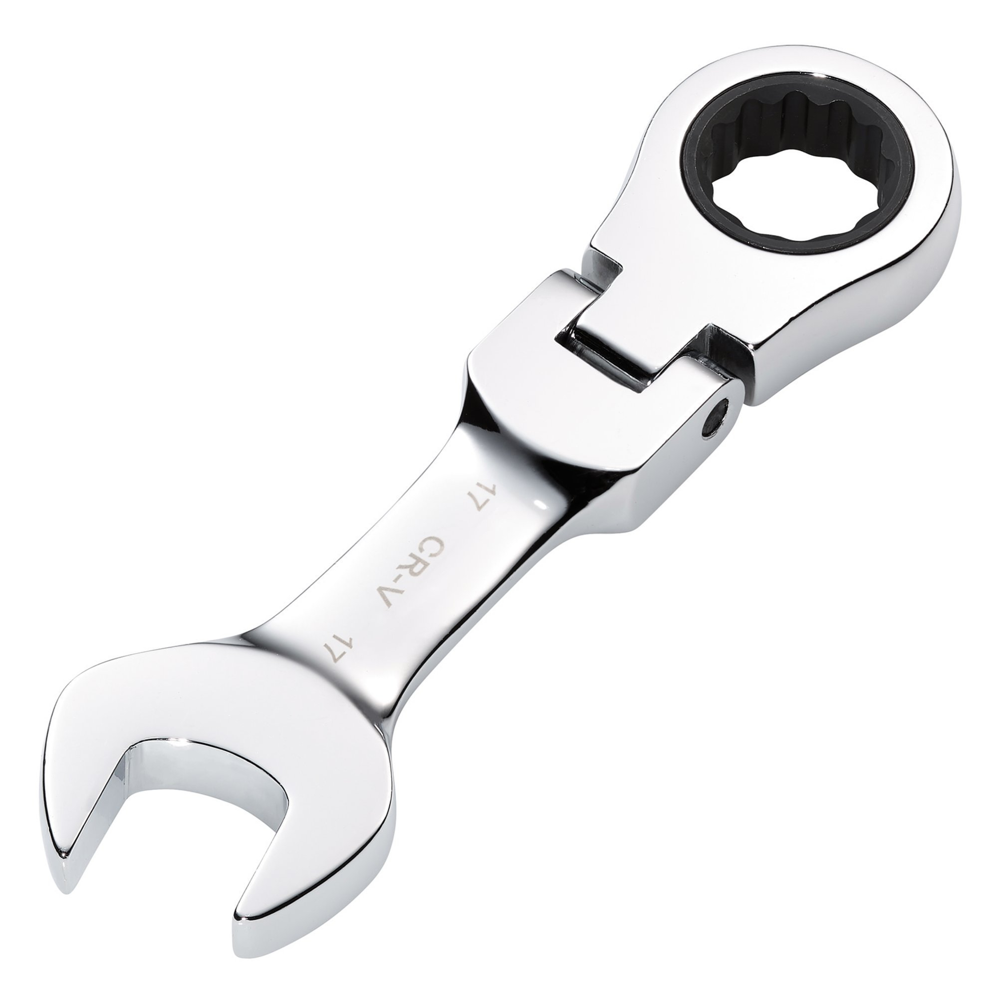 Draper 27977 8230FMMBS Hi Torq&#174; Metric Stubby Flexible Head Ratchet Combination Spanner, 17mm
