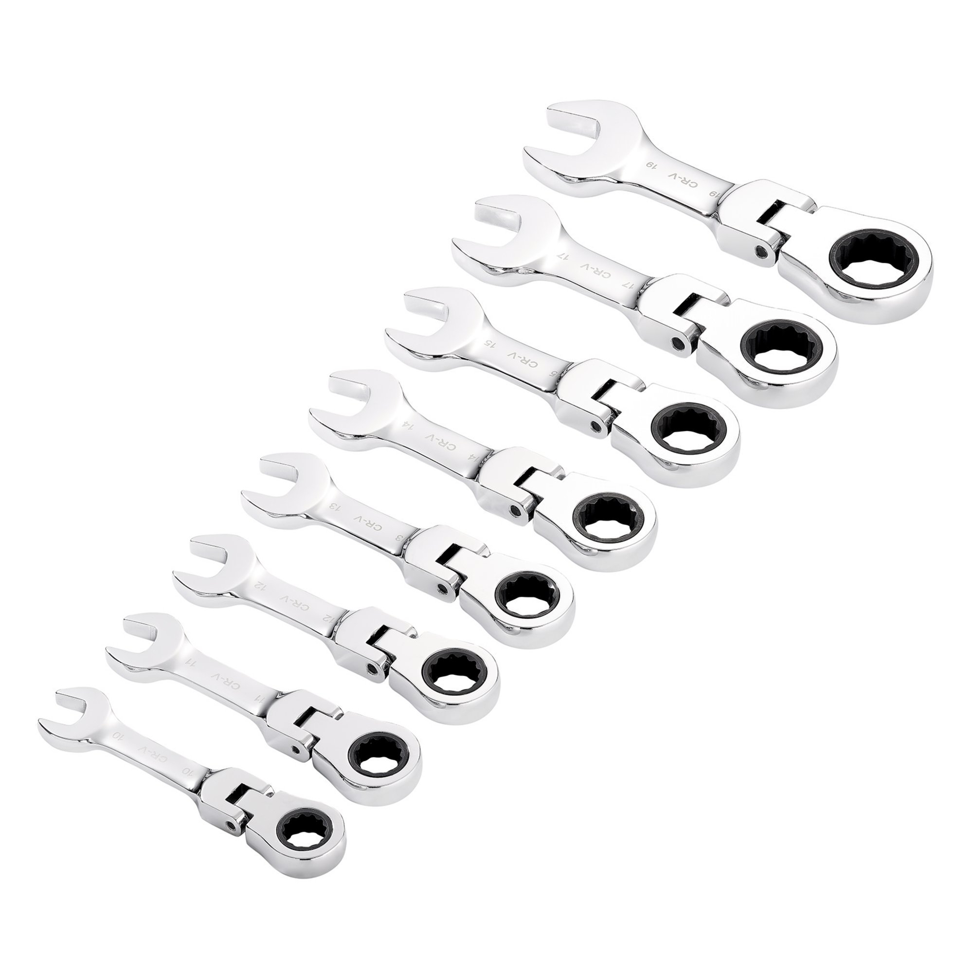 Draper 27982 8230FMMBS/8 Hi Torq&#174; Metric Stubby Flexible Head Ratchet Combination Spanner Set (8 Piece)