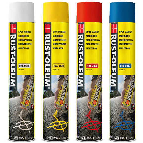 Rustoleum 2896AE.0.75 750ml RAL9016 Spot Marking Spray (Carton of 6) - Traffic White