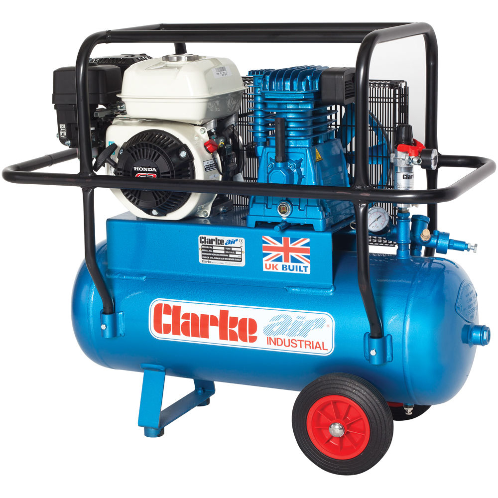 Clarke 2092565 XPPH15/50 15cfm 50 Litre 6.5HP Portable Petrol Air Compressor with Cage