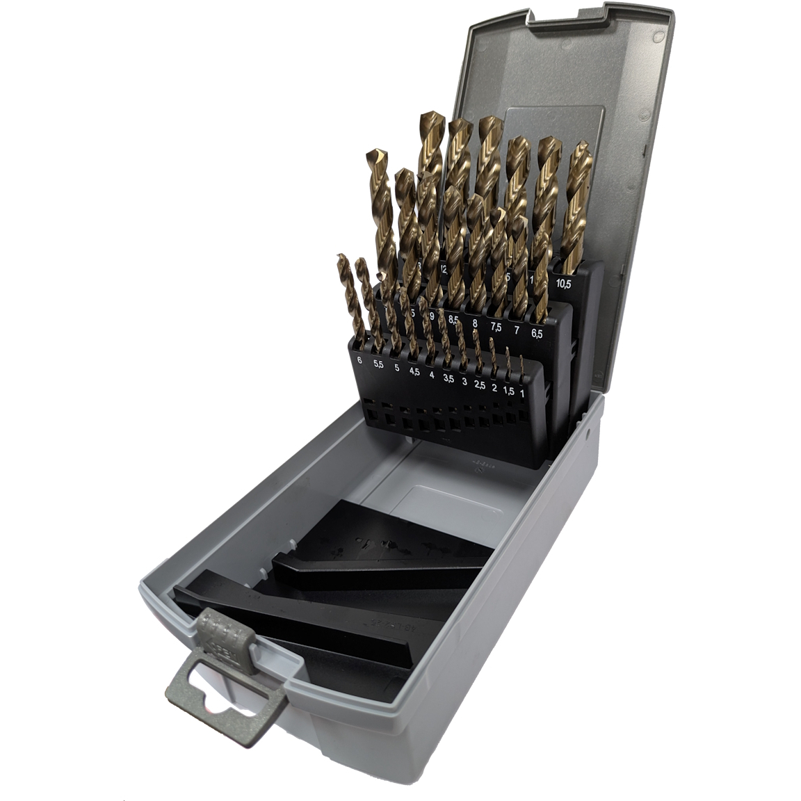 Heller 29385-3 25 Piece 1mm - 13mm x 0.5mm HSS-Co Cobalt Drill Bit Set in Plastic Cassette