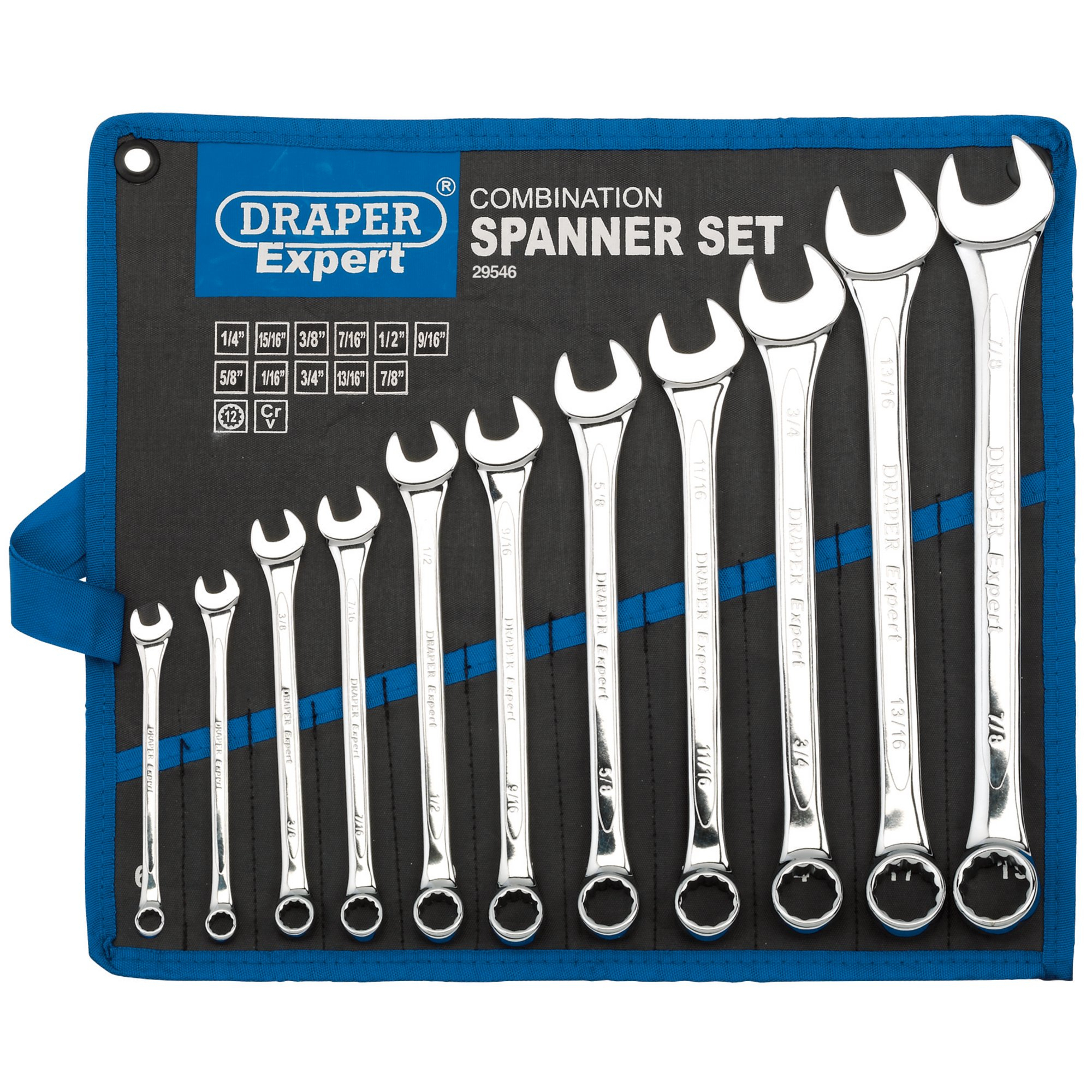Draper 29546 8220/11/AF 11 Piece Imperial Combination Spanner Set