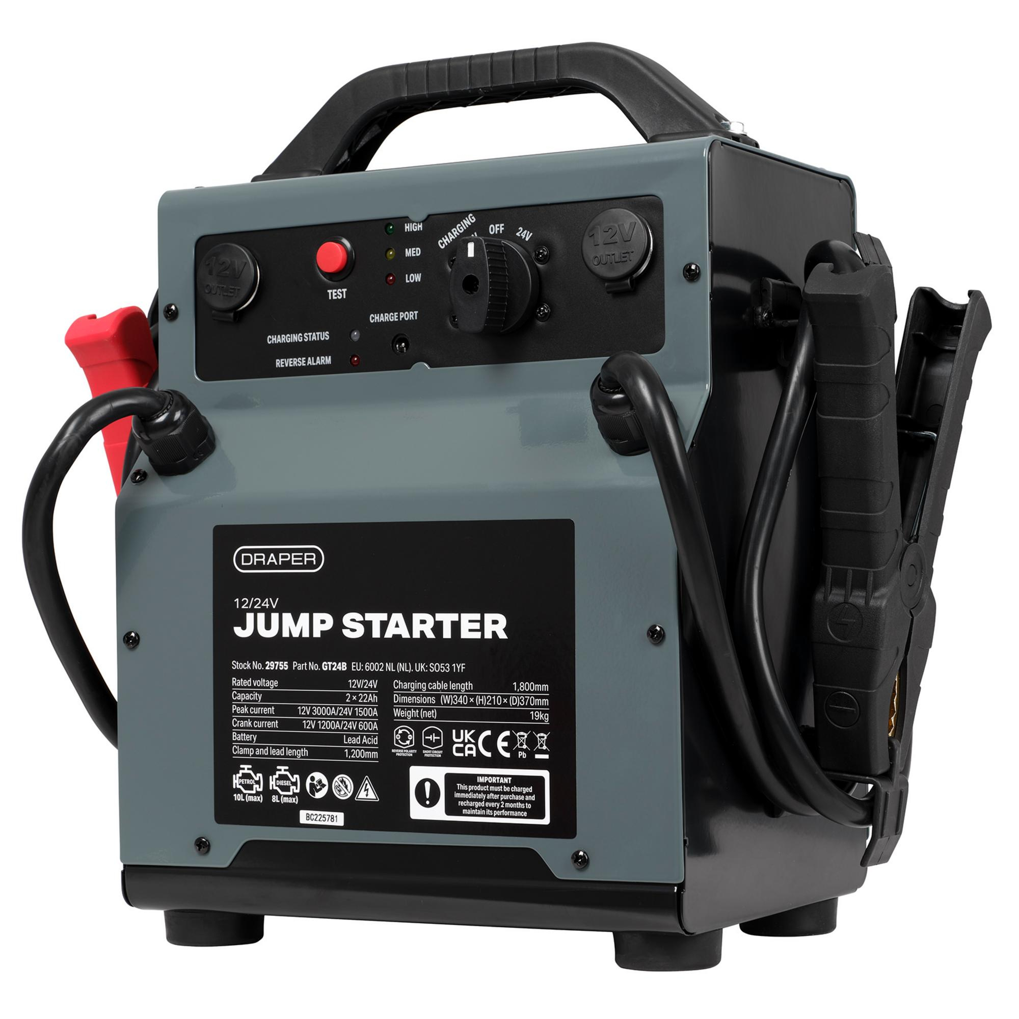 Draper 29755 GT24B 12/24 V Jump Starter