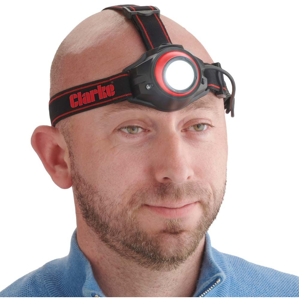 Clarke 4003543 HL400R 5W LED Rechargeable Head Torch with Auto Sensor (400Lm)