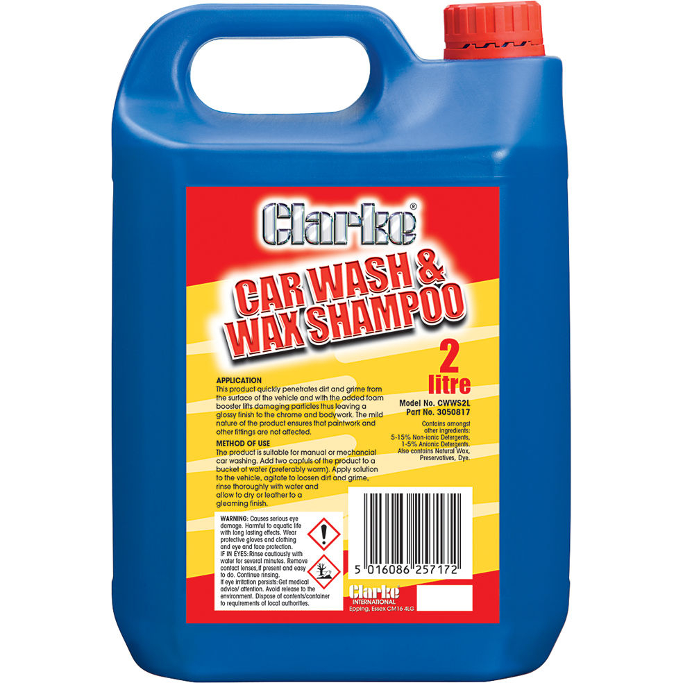 Clarke 3050817 PWWS2L 2L Wash & Wax Car Shampoo