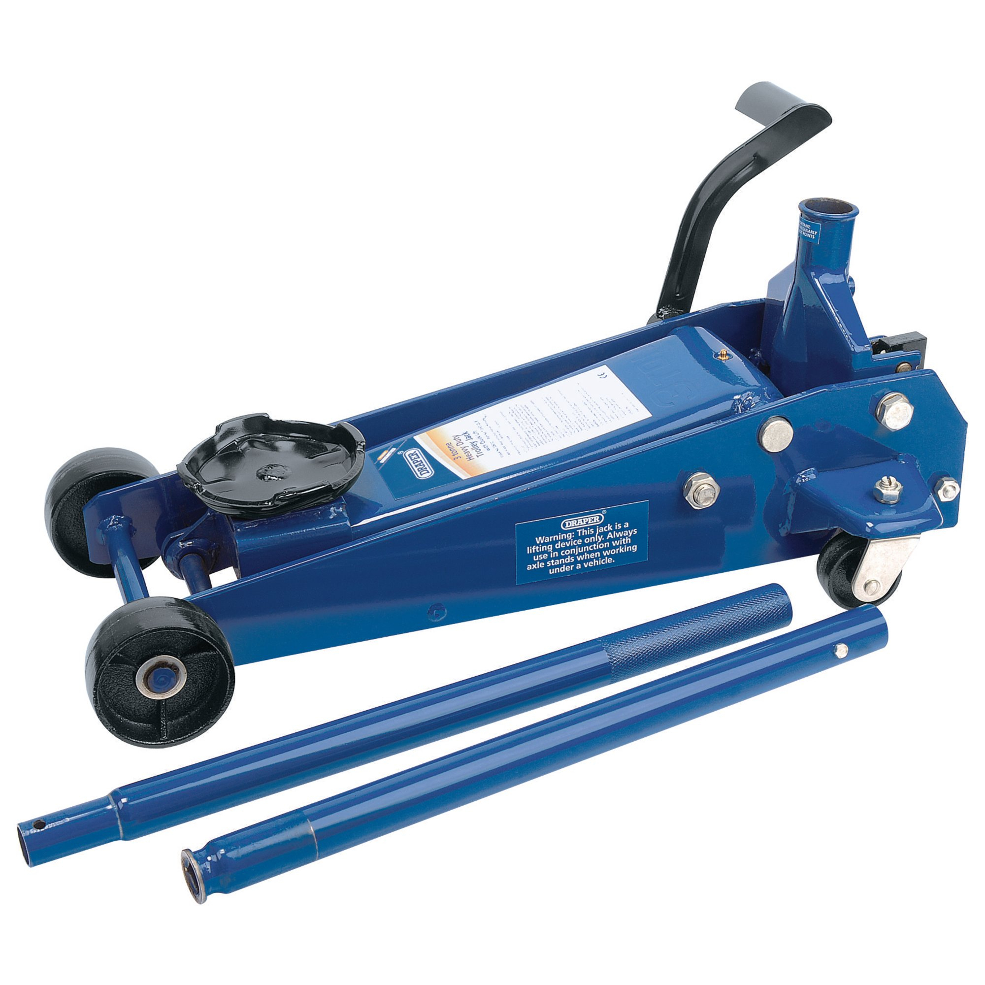 Draper 30612 TJ3HD/QL/B 3 Tonne Heavy Duty Garage Trolley Jack With 'Quick Lift' Faci...