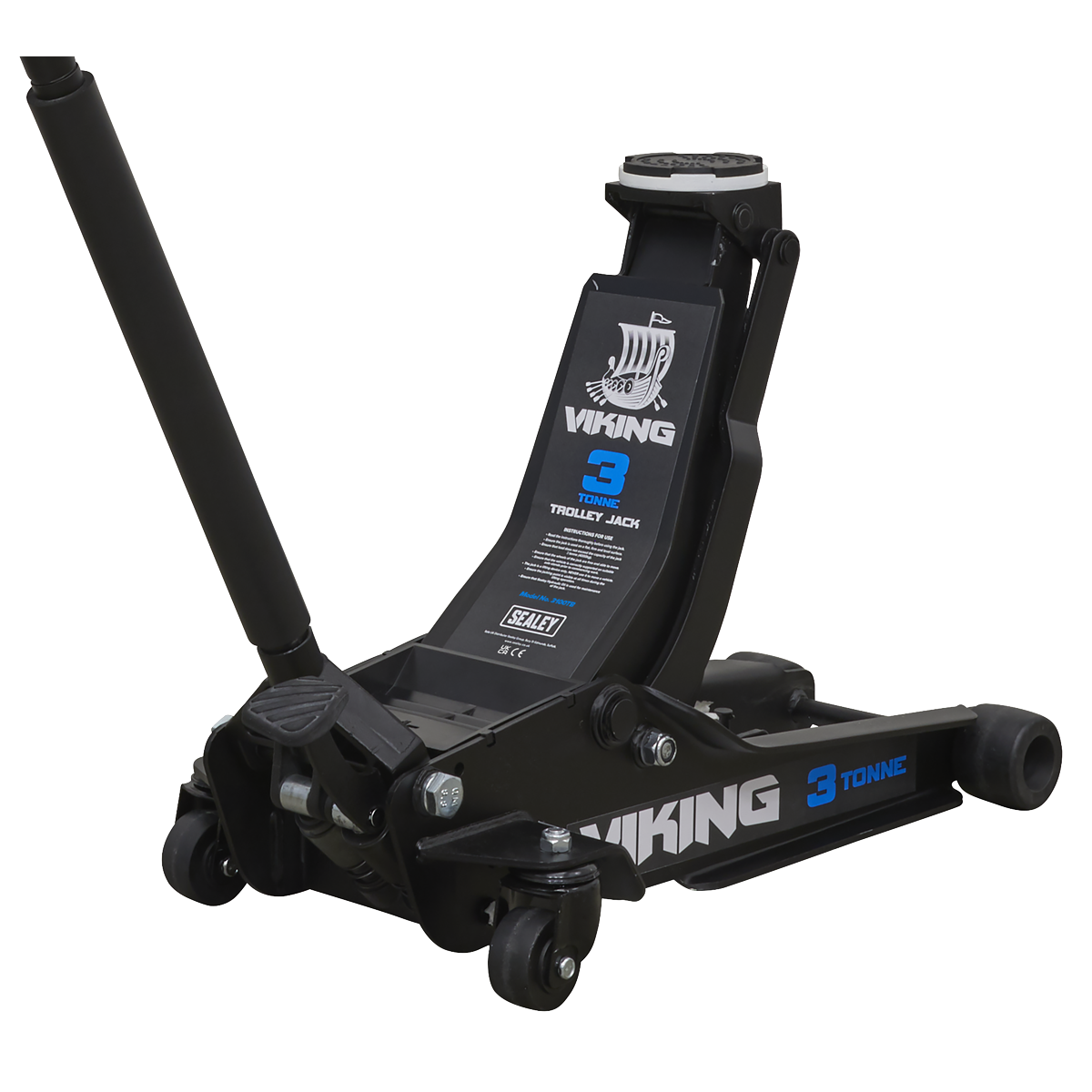 Sealey 3100TB Viking 3tonne Low Entry Trolley Jack with Rocket Lift