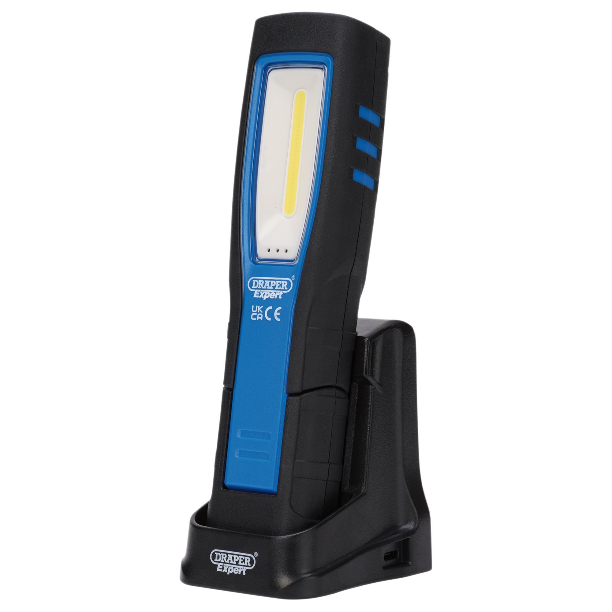 Draper 31101 IL600 Expert Smd Led Usb Rechargeable Inspection Light With Charging Station, 5 W, 600 Lumens, Usb C Cable Supplied