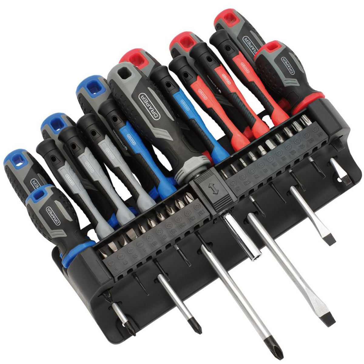 Draper 31672 Screwdriver Set With Wall Mountable Rack (37 Piece)