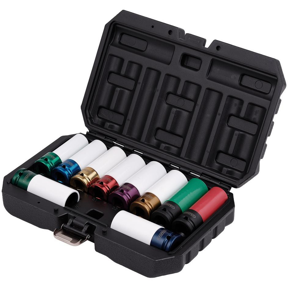 Draper 31807  Alloy Wheel Nut Socket Set, 1/2" Sq. Dr. (10 Piece)