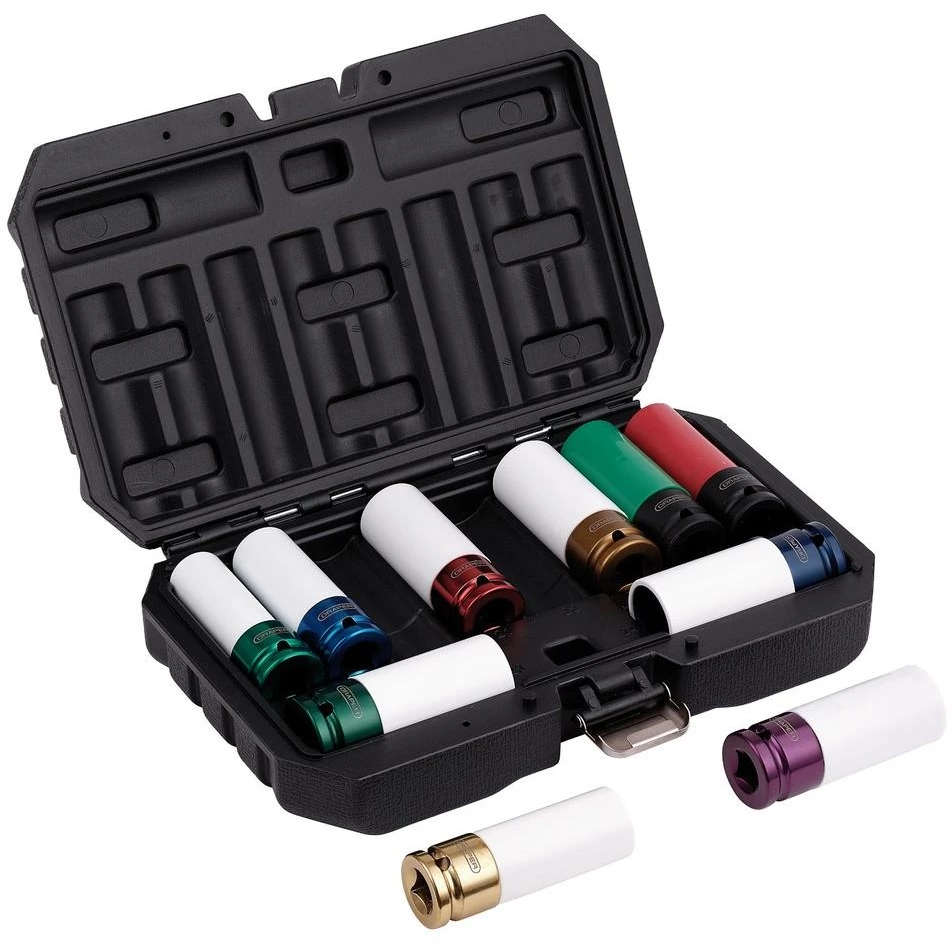 Draper 31807  Alloy Wheel Nut Socket Set, 1/2" Sq. Dr. (10 Piece)