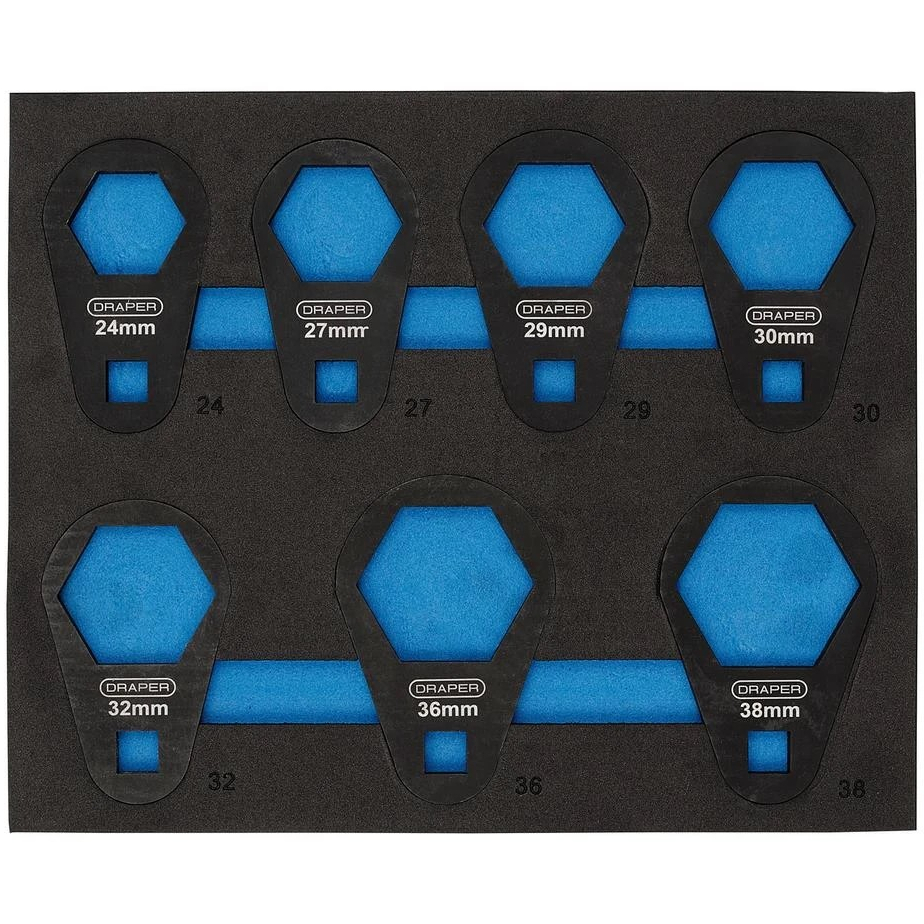 Draper 31814 Oil Filter Offset Wrench Set, 3/8" Sq. Dr., 6-Point (7 Piece)