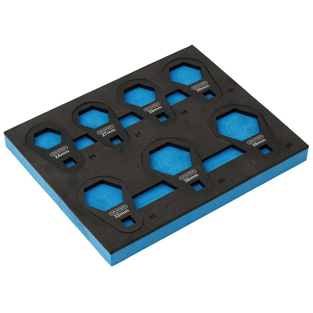 Draper 31814 Oil Filter Offset Wrench Set, 3/8" Sq. Dr., 6-Point (7 Piece)