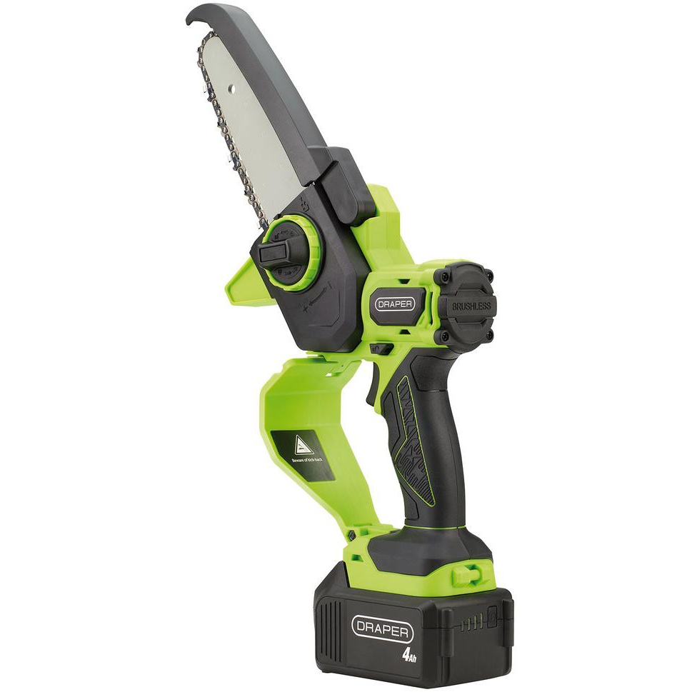 Draper 31872 18V Brushless Mini Pruner Saw With 1 x 4.0Ah Battery And 1 x Charger