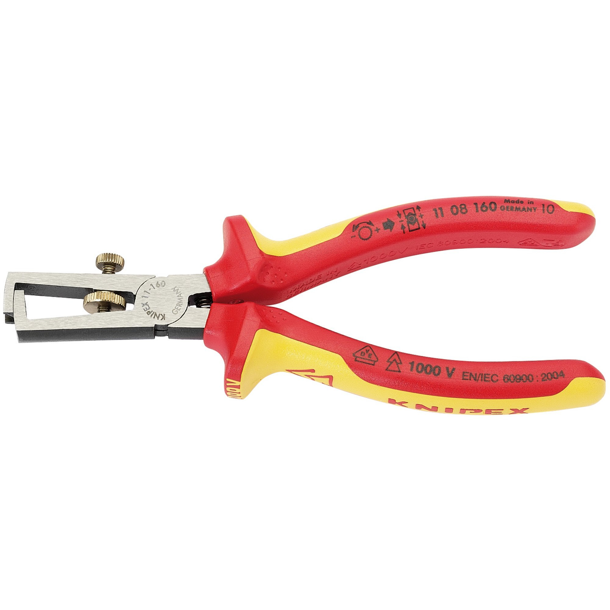 Knipex 11 08 160UKSBE 160mm VDE Fully Insulated Wire Stripping Pliers 31930