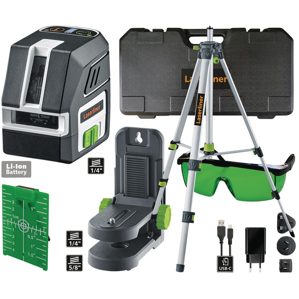 Laserliner 32162  036.713A PocketCross-Laser 2G Set Cross-Line Laser, 150cm
