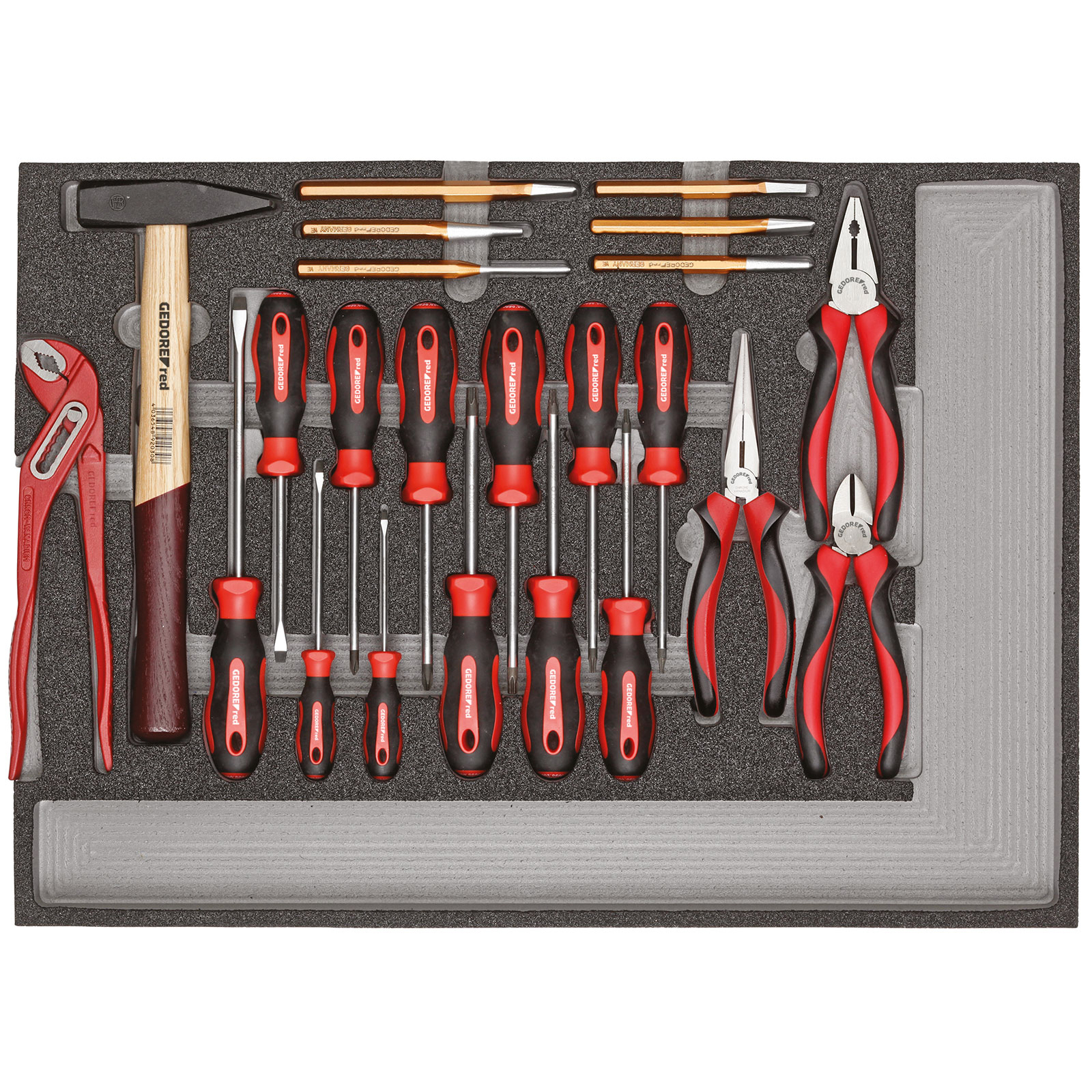 Gedore RED 3301686 Basic Tool Set in a Foam Module 23 Piece