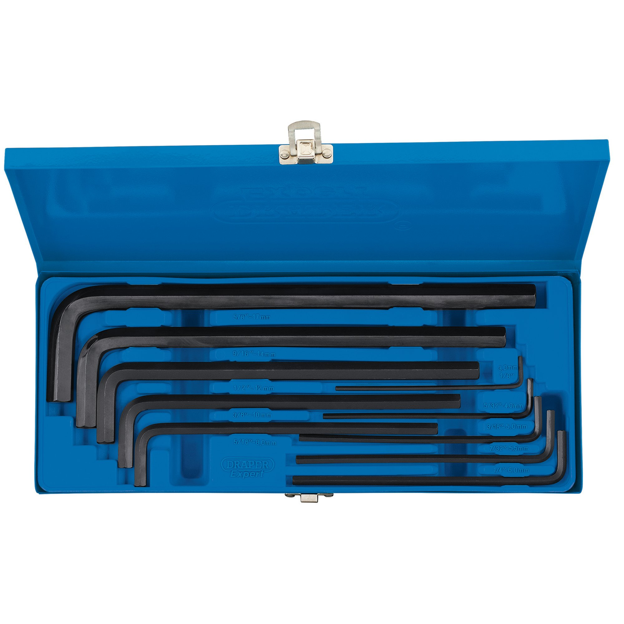 Draper 33895 ELKW10M/B Expert 10 Piece Metric Extra Long Pattern Hexagon Key Set