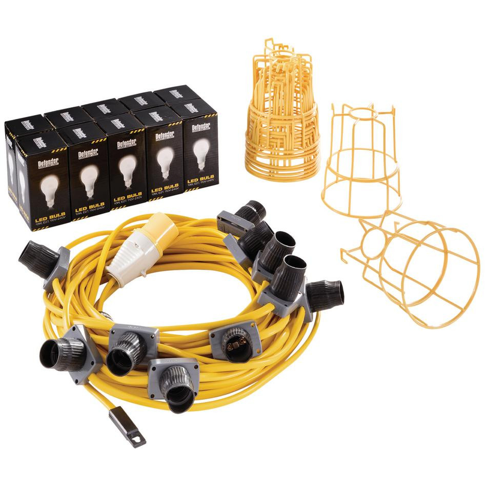 Defender 34885 110V 100W LED ES Festoon Kit, 22m E89811
