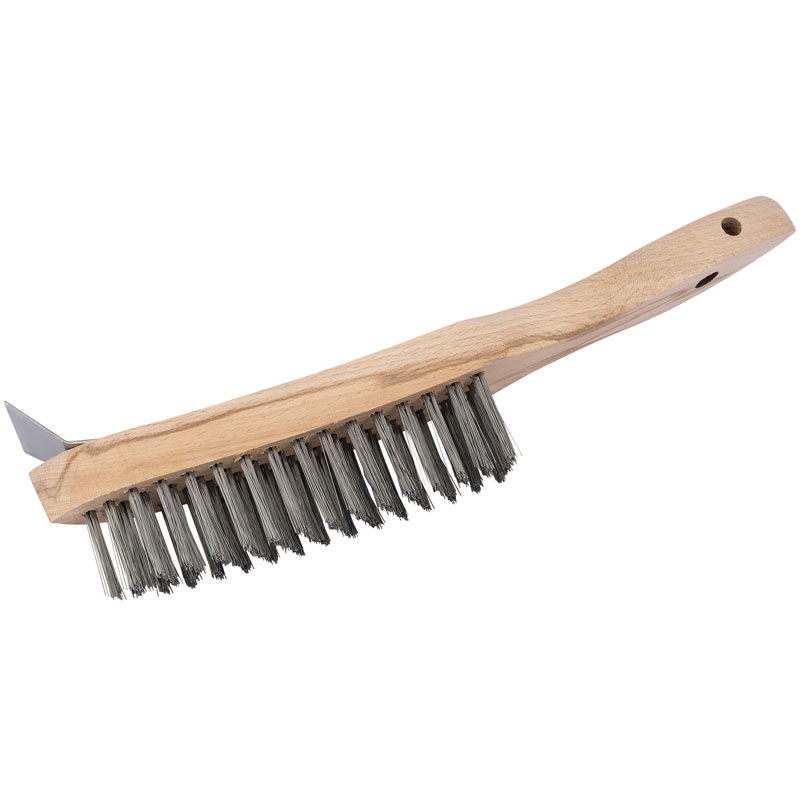 Draper 36176 WB-HD/IS/L 310mm Heavy Duty 4 Row Wire Scratch Brush with Scraper