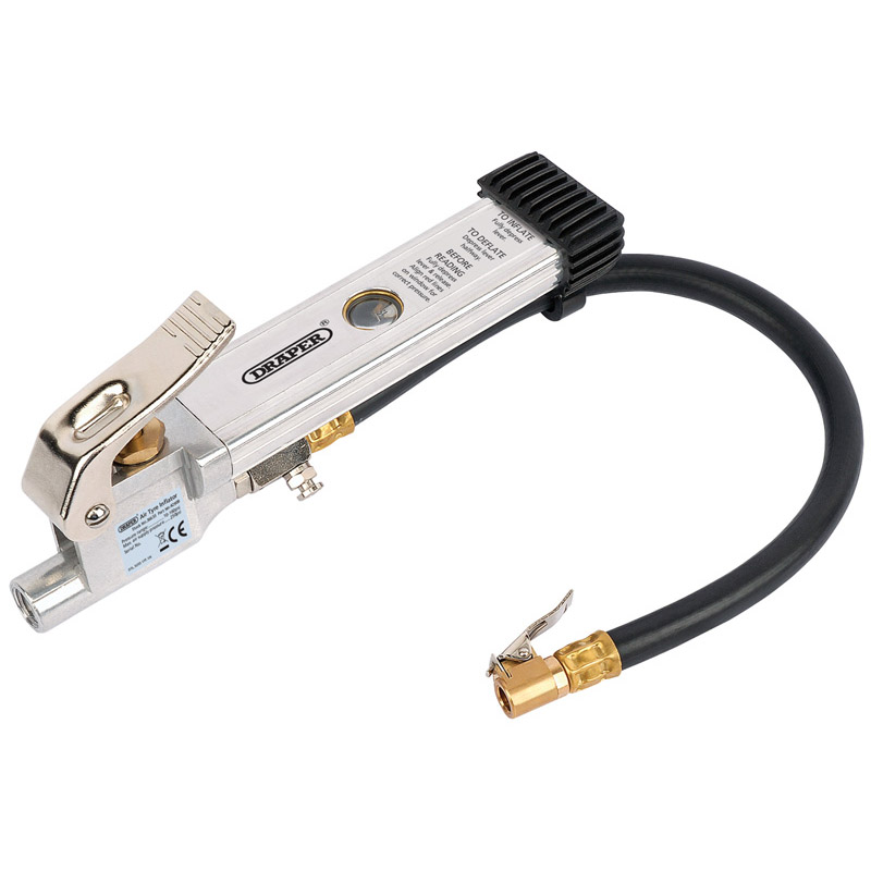 Draper 36633 4290B Air Line Inflator with Open Ended Clip On Connector
