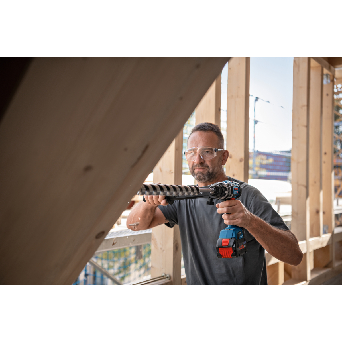 Bosch GSB18V150CNCG Body Only 18V Connection Ready Brushless Combi Drill in L-BOXX