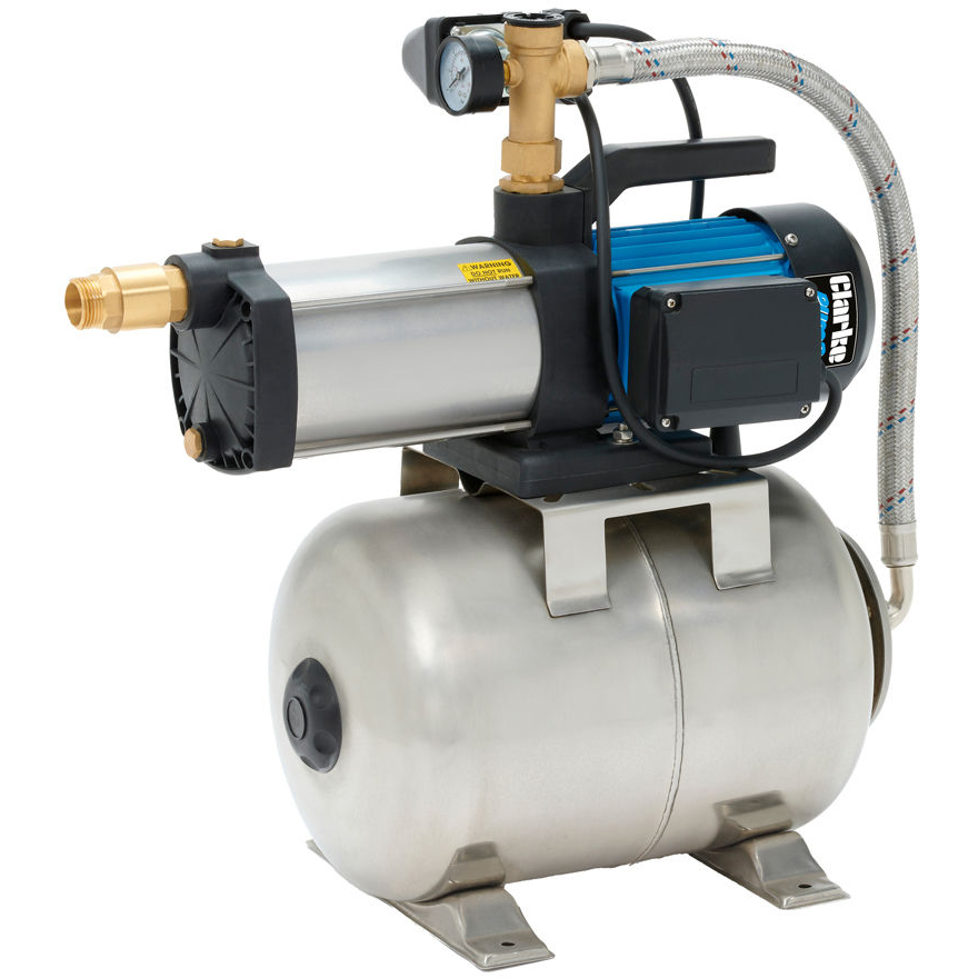 Clarke 7238023 CBT1400SS 1" 1650W 90Lpm 50m Head Stainless Steel Booster Pump 230V