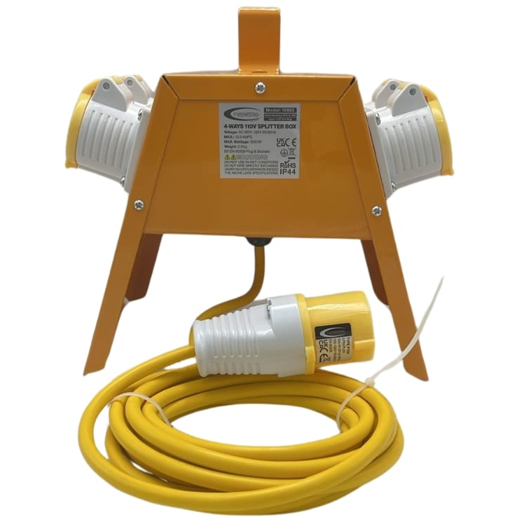 Connexion 10895 4 Way Splitter Box 110V 4 x 16amp Outlets 16amp Plug