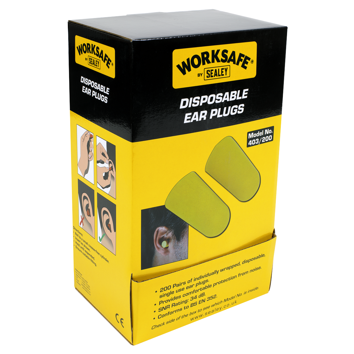Sealey 403/200 Ear Plugs Disposable - 200 Pairs