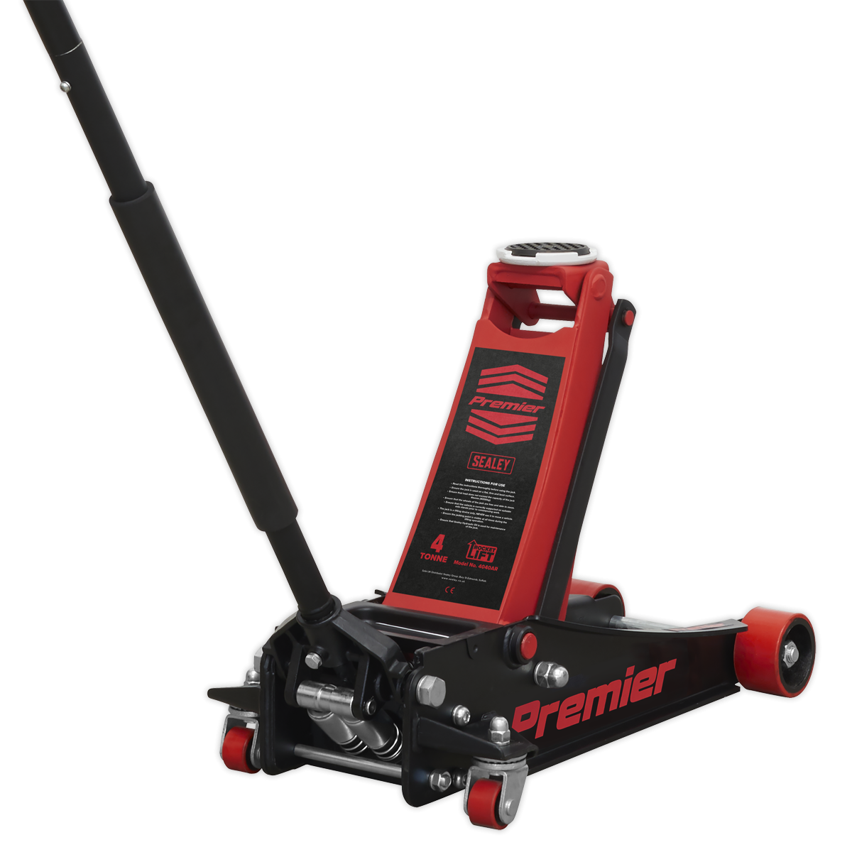Sealey 4040AR Trolley Jack 4tonne Rocket Lift Red