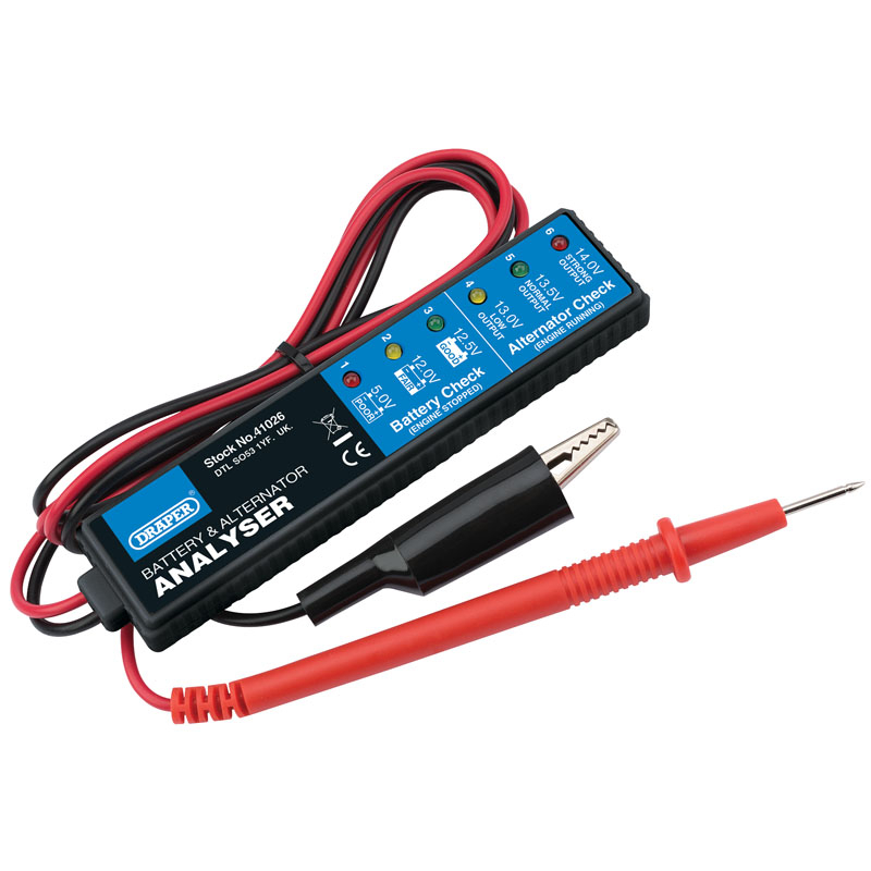 Draper 41026 1176-B Battery and Alternator Analyser for 12V DC Systems