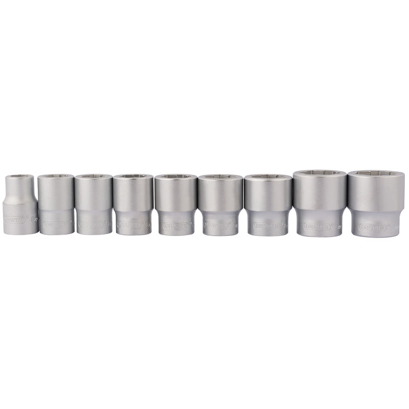 Draper 41482 D9M/BNR/B Fluted Nut and Bolt Remover Set 3/8" Sq. Dr. (9 Piece)