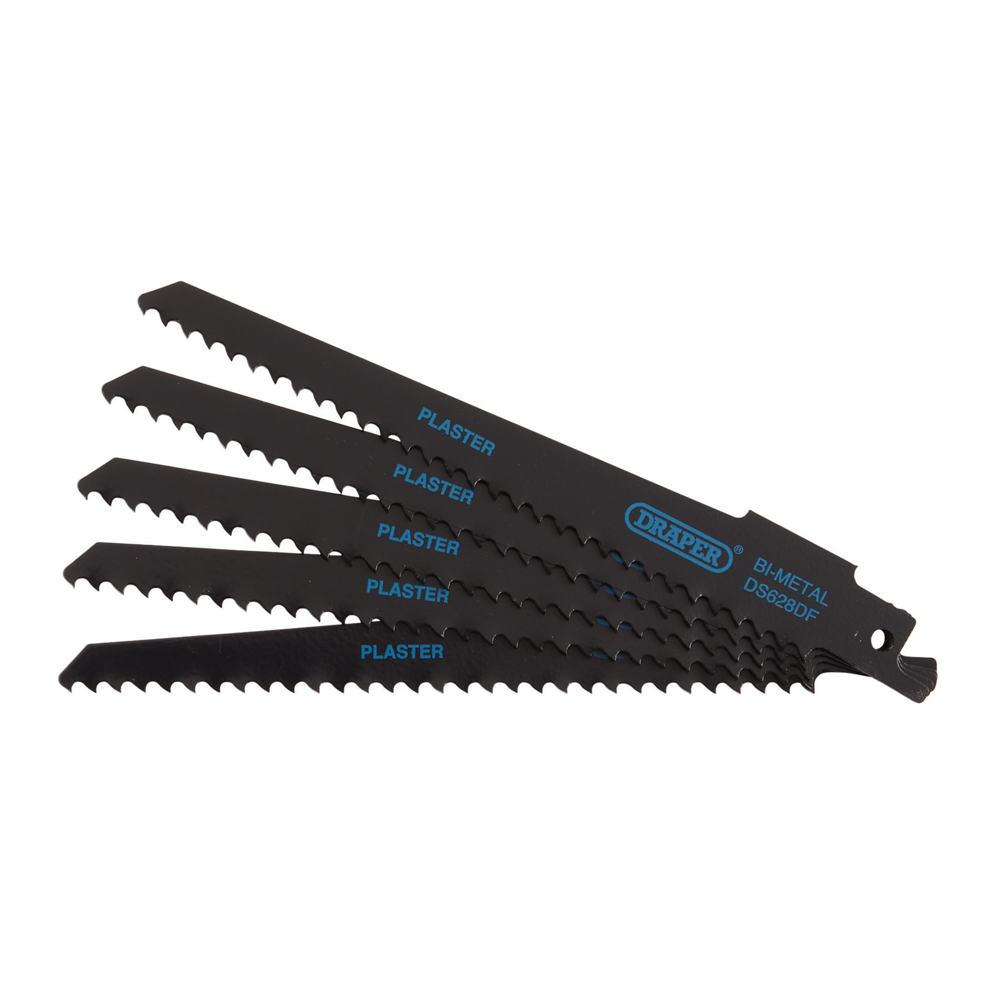 Draper 43426 DS628DF Bi Metal Reciprocating Saw Blades For Plaster Cutting, 150mm, 6tpi (Pack Of 5)