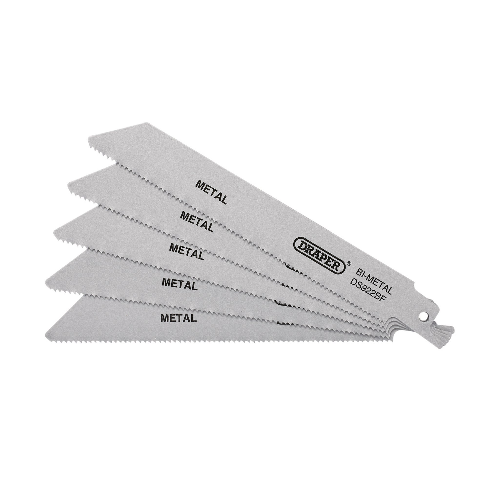 Draper 43459 DS922BF Bi Metal Reciprocating Saw Blades For Metal, 150mm, 14tpi (Pack Of 5)