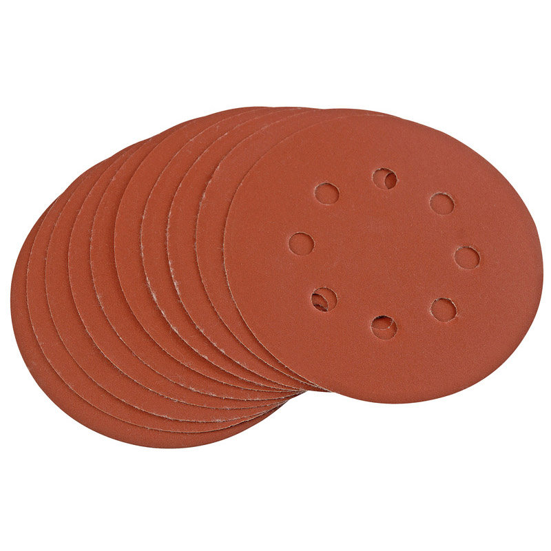 Draper 44344 SD5V Ten x 125mm 400 Grit Hook and Loop Sanding Discs