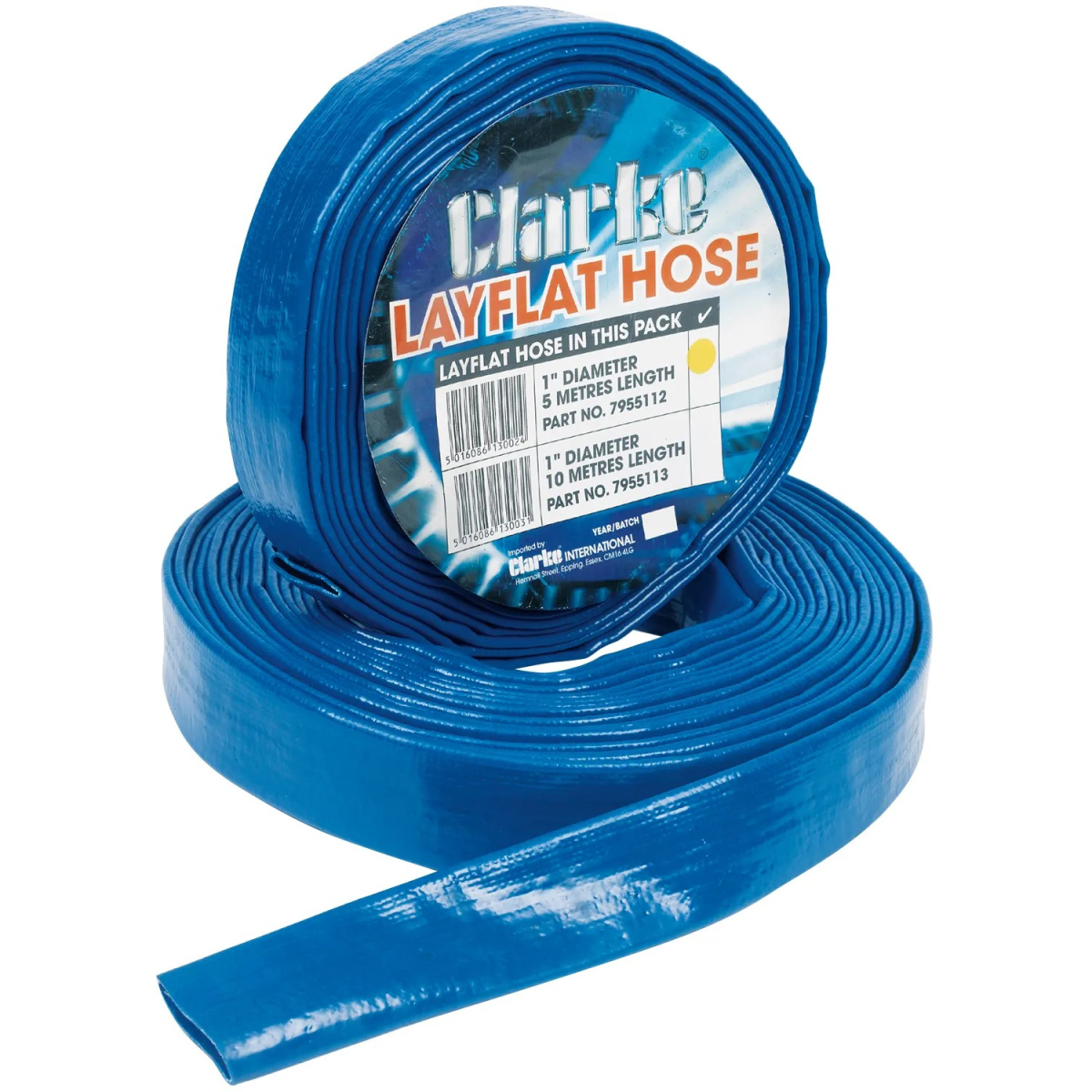 Clarke 7955170 10mm x 4" Diameter LayFlat Hose 