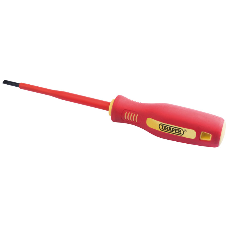 Draper 46523 952B 4mm x 100mm VDE Fully Insulated Plain Slot Screwdriver. (Sold Loose)