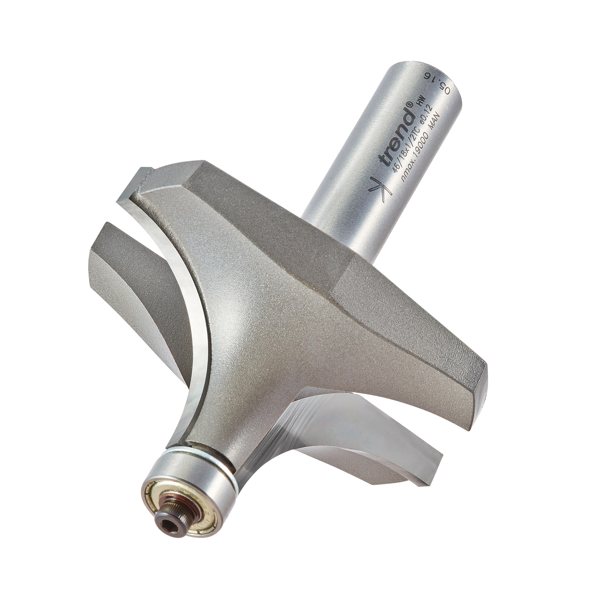 Trend 46/18X1/2TC Bearing guided ovolo cutter 25.4mm radius